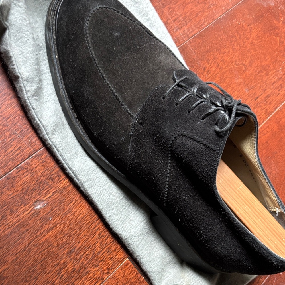 Barneys New York Black Suede Oxfords